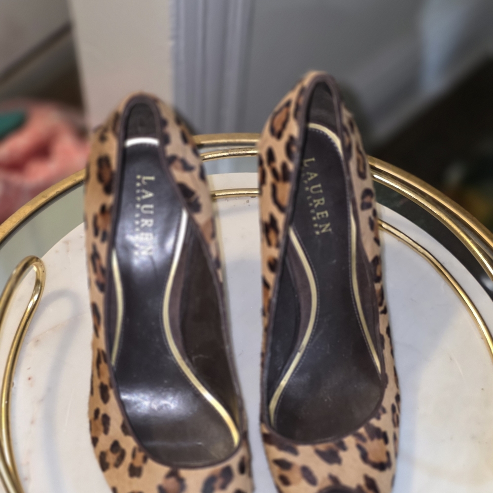 Lauren Ralph Lauren Leopard Print Heels
